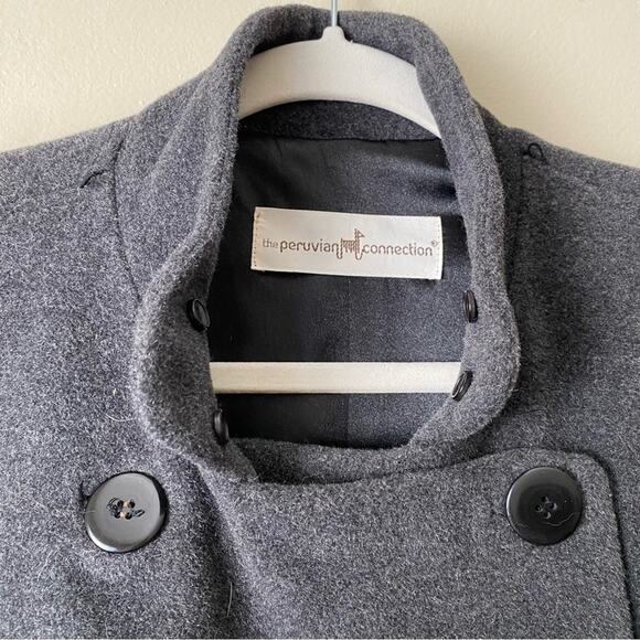 Peruvian Connection | Merino Wool Alpaca Angora Double Breasted Blazer Jacket 14 - Picture 2 of 9